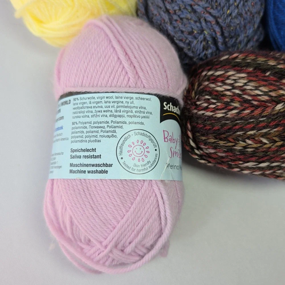 Mixed Yarn Lot 6 Skeins Sirdar Patons Schachenmayr Phildar Universal Wool Blend